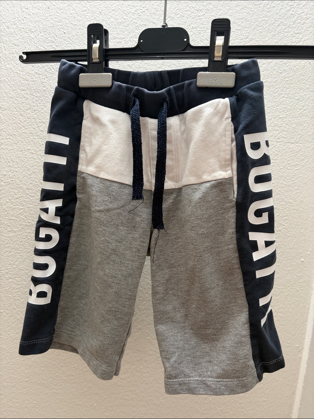 Bugatti Navy, Gray & White Colorblock Kids Shorts - 6Y